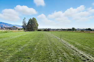 View of yard featuring a rural view and a mountain view