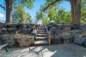 View of patio / terrace featuring stairs