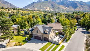 View from above of property featuring mountains