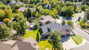 Aerial perspective of suburban area
