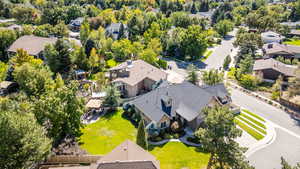 Aerial view of residential area