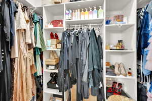 View of walk in closet
