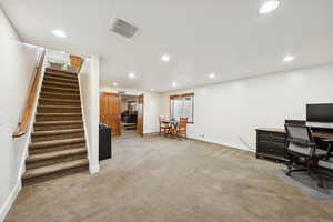Large basement family room area