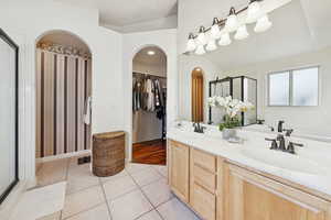 Primary ensuite with water closet and walk-in closet