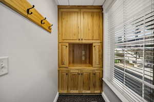 Entry area with storage and a window