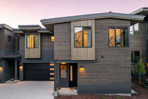 Contemporary house with driveway and a garage