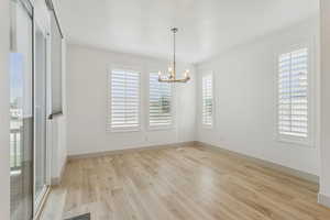 Dining room with slider door to toe deck
