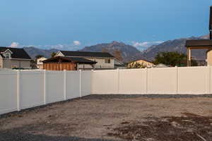 Fenced backyard with a mountain view,place for additional back yard features