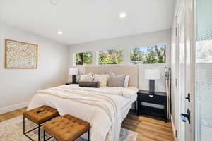 High windows let in light but don't interfere with furniture placement