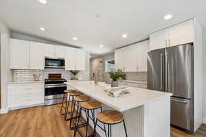 Island provides extra barstool seating