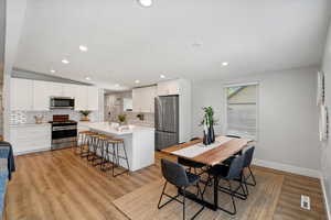 Separate dining space