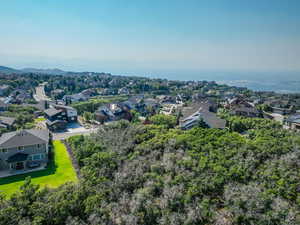 Aerial perspective of suburban area