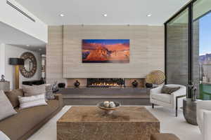 Community lobby featuring recessed lighting