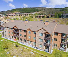 Drone / aerial view of a mountainous background