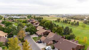 Aerial view of residential area