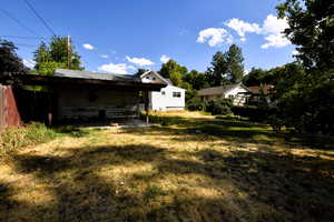 View of yard with a patio area and a carport
