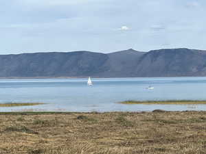 Water view featuring mountains