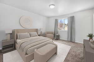 Master Bedroom with carpet floors