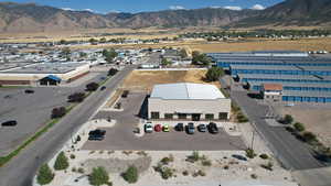 Aerial view of a mountainous background