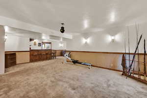 Family room/game room in basement