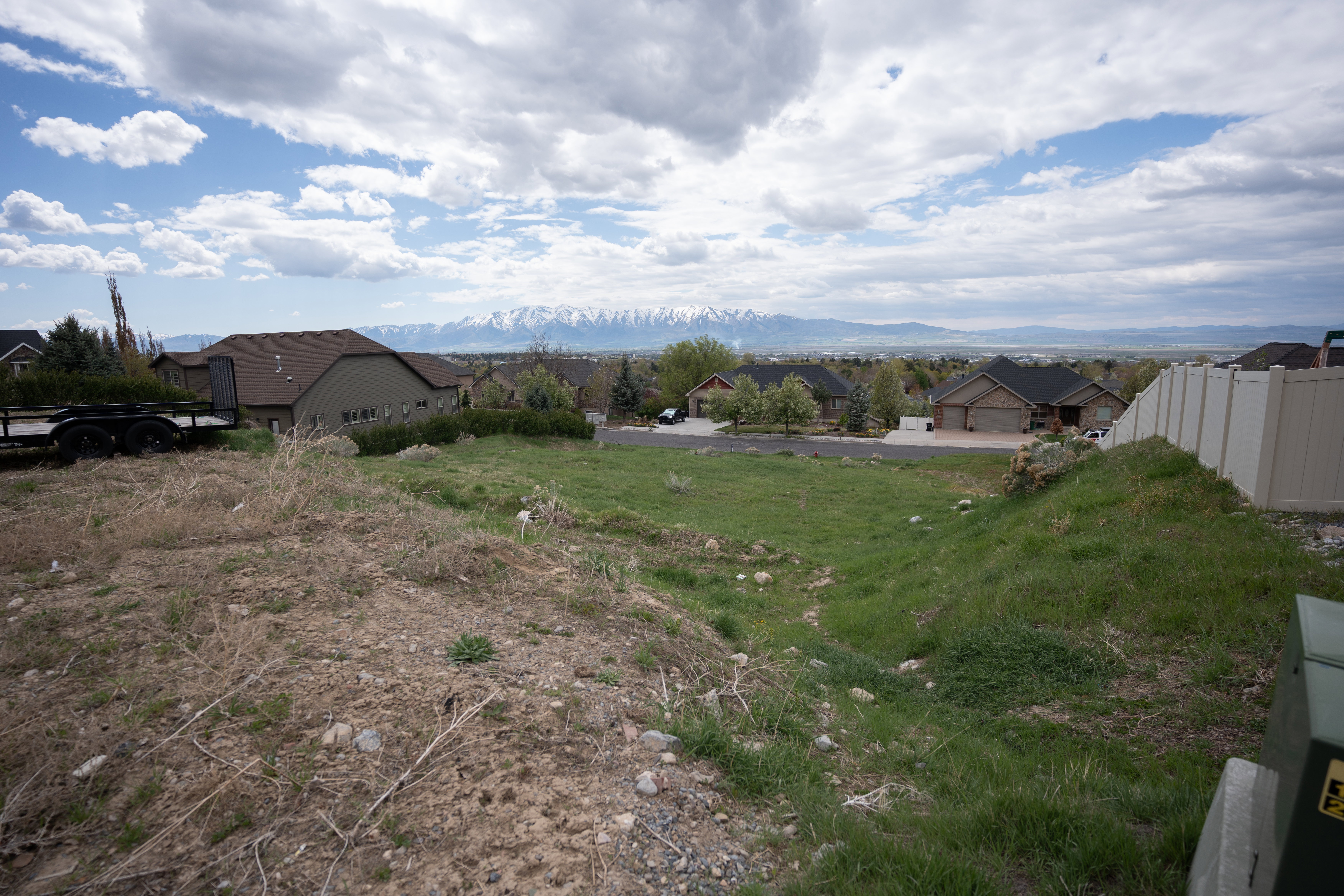 View of yard featuring a mountain viewView is looking to the west.