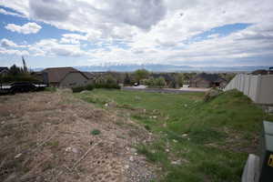 View of yard featuring a mountain viewView is looking to the west.