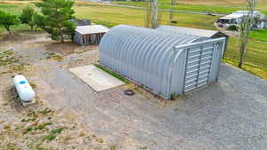 Exterior view of an outbuilding