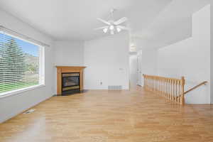 Living room featuring light wood-style floors