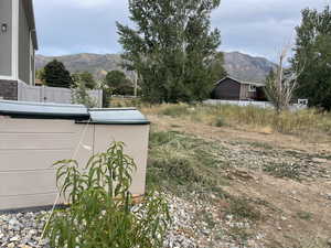View of yard with a mountain view