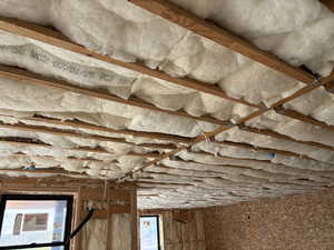 Insulated sound proofing between main floor and basement.