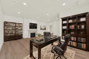 Office virtually staged, concept A.