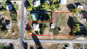 Aerial perspective of suburban area