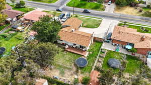 Aerial perspective of suburban area