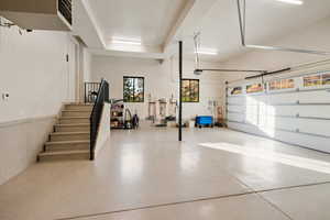 Garage with a heating unit