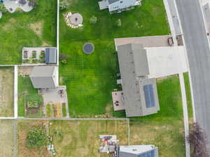 Aerial perspective of suburban area