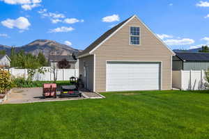 Garage with a mountain view