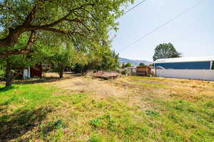View of yard with a mountain view