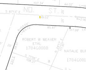 Map showing property parcels