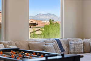Living area with a mountain view