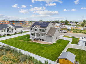 Aerial view of residential area