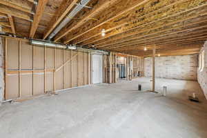 Unfinished below grade area with a water softener system