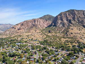 Mountain view featuring nearby suburban area
