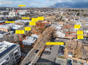 Aerial view of a mountainous background