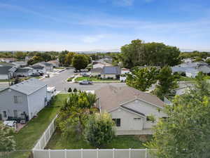Aerial perspective of suburban area