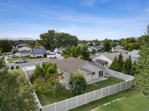 Aerial perspective of suburban area