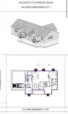 View of room layout for future possibilities in basement, theater, accessory apartment, adjust doorway to make 4 bedrooms accessible to upstairs with accessory apartment downstairs still.