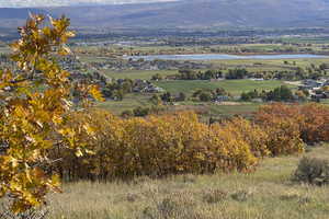 View of mountain background with a nearby body of water