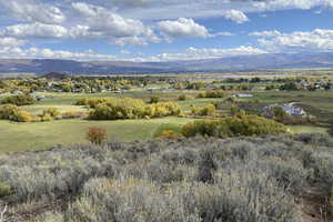 View of mountain background with rural landscape