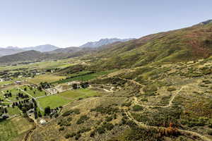 Aerial view of sparsely populated area featuring mountains