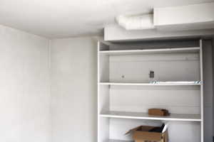 View of storage shelves in Laundry room
